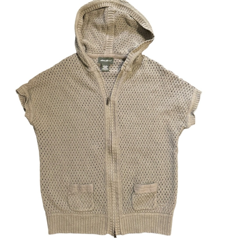 Eddie Bauer Olive Green Zip-Up Hooded Sweater